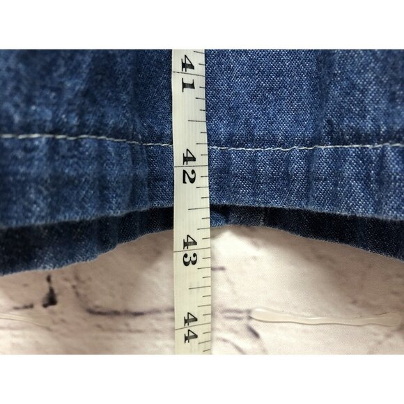 Vtg Denim Floral Peasant Modest Cottagecore 90s Mom Teacher Sz 8 - Picture 4 of 8